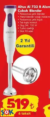 ALTUS AL 733 B ALSM ÇUBUK BLENDER